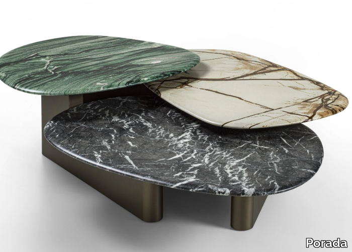 CALLISTO MIX - Low marble coffee table for living room _ Porada