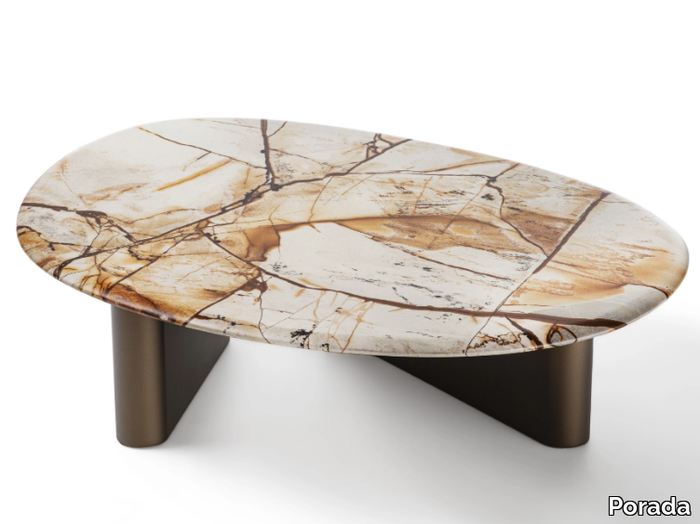 CALLISTO - Low oval marble coffee table _ Porada