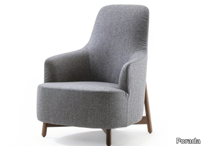 COPINE - Bergere fabric armchair with armrests _ Porada