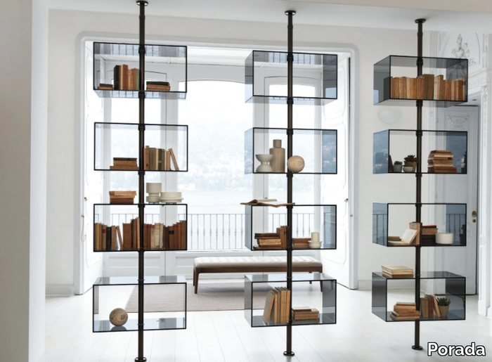 DOMINO - Double-sided crystal bookcase _ Porada