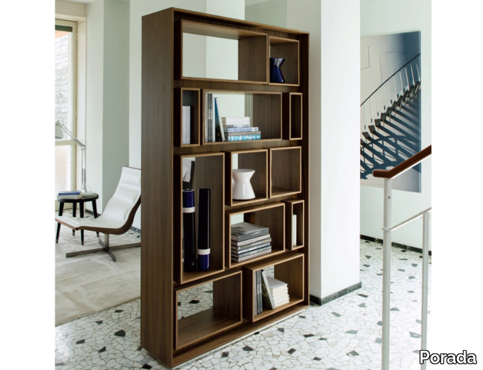 FIRST - Divider walnut bookcase _ Porada