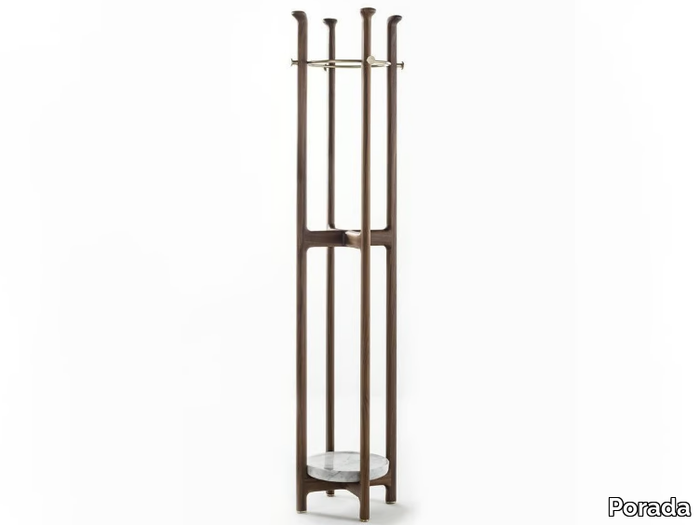 IGOR - Walnut coat rack with umbrella stand _ Porada