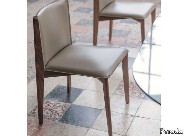 IONIS - Walnut chair covered in cuoietto leather _ Porada