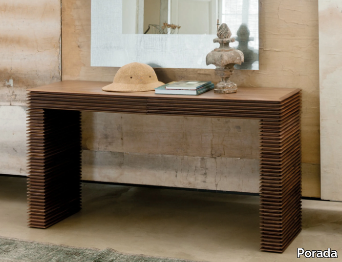 LINKA - Walnut console table with drawers _ Porada