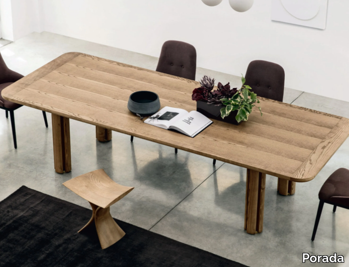 QUADRIFOGLIO - Rectangular ash dining table _ Porada
