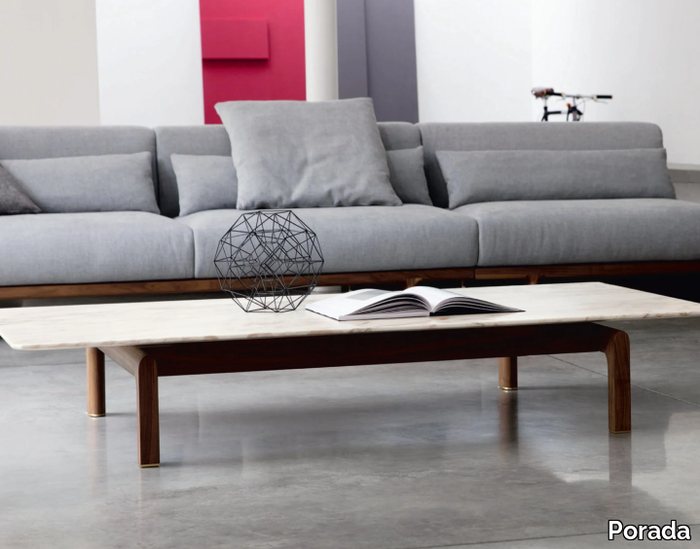 QUAY - Rectangular marble coffee table for living room _ Porada