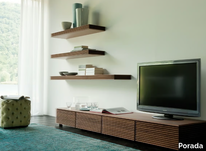 RIGA - Low walnut TV cabinet _ Porada