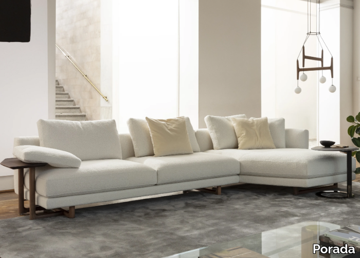 ABACUS - Sectional fabric sofa with chaise longue _ Porada