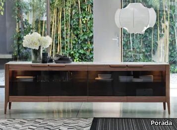 ATLANTE 5 - Walnut sideboard with integrated lighting _ Porada