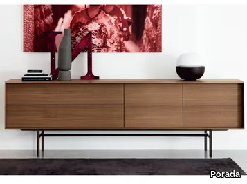 HARALD - Walnut sideboard with doors _ Porada