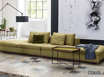 KIRK - Sectional fabric sofa with chaise longue _ Porada