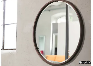 LEVANTE - Round wooden framed mirror _ Porada
