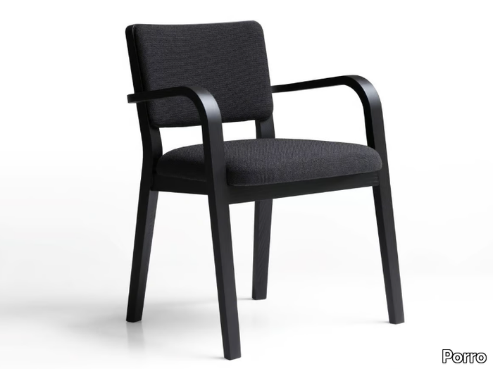 NEBBIA - Upholstered fabric chair with armrests _ Porro