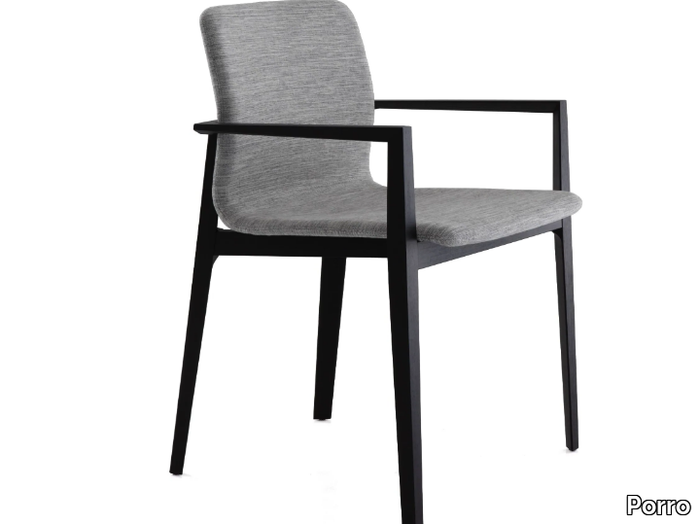 GARDA - Upholstered fabric chair with armrests _ Porro