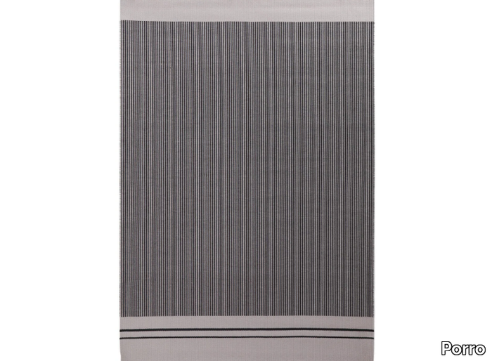 CONTINUO - Rectangular striped fabric rug _ Porro