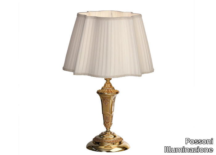 BORIS 098/LG - French Gold table lamp with shade _ Possoni Illuminazione