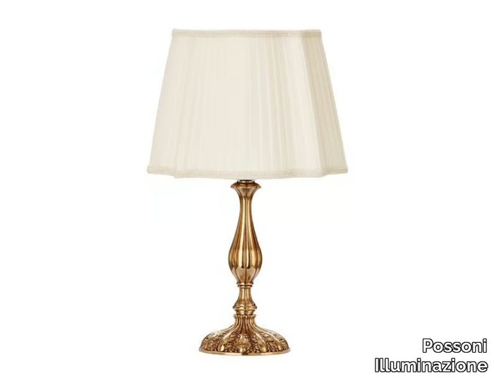 VERONIQUE 796/LP - French Gold finish table lamp with pleated silk shade _ Possoni Illuminazione