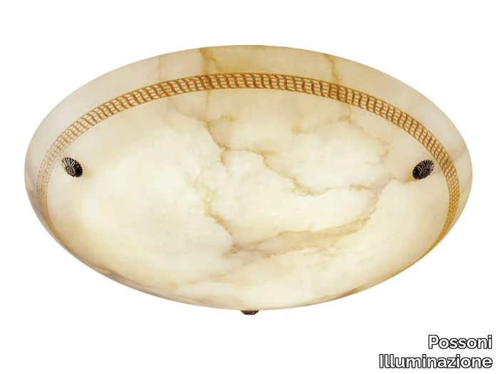 VIVIENNE 2500/PL-60 - Rust ceiling light with alabaster _ Possoni Illuminazione