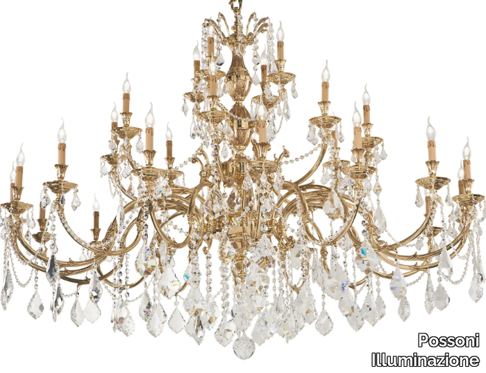 WINDSOR 888/28D2-SH/P - French Gold chandelier with Schoeler crystals _ Possoni Illuminazione