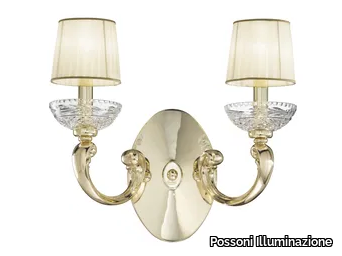 OFELIA 257/A2 - French Gold wall light with crystal _ Possoni Illuminazione