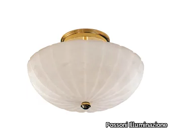 ACHILLE 2909/PLP - Gold plated ceiling light with alabaster _ Possoni Illuminazione