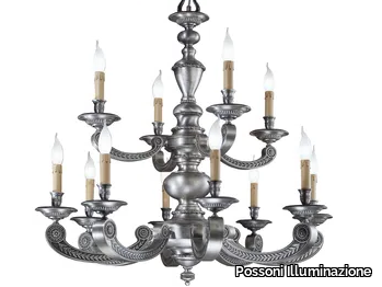 ALBERTO 268/8+4 - Old silver chandelier _ Possoni Illuminazione