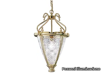 ALICE 1030/1-C - Gold plated finish chandelier with crystal glass _ Possoni Illuminazione