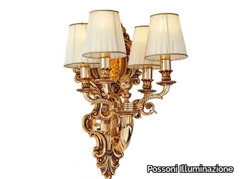 AMBER 431/A4 - Shaded gold plated wall light with crystal and shades _ Possoni Illuminazione