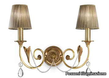 DAISY 3039/A2 - Antique French Gold with Schoeler crystals and shades _ Possoni Illuminazione