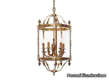 EMILY 4505T - French Gold lantern with glass _ Possoni Illuminazione