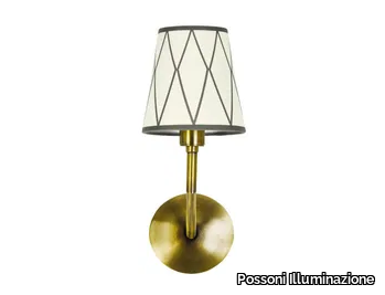 EPOQUE 555/A1 - Antique brass wall lamp with shade _ Possoni Illuminazione