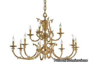 ERMES 099/8+4 - French Gold chandelier _ Possoni Illuminazione