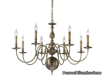 FLEMISH 507/8 - Antique bronze chandelier _ Possoni Illuminazione
