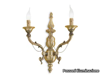 GINEVRA 858/A2 - Antique Brass wall light _ Possoni Illuminazione