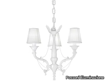 GINEVRA 859/3 - White lacquered chandelier with shades _ Possoni Illuminazione