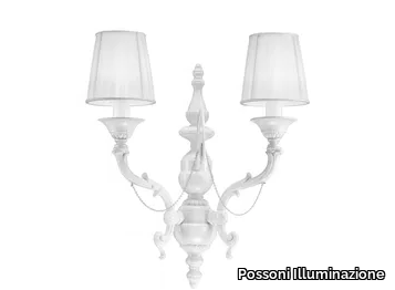 GINEVRA 859/A2 - White lacquered wall light with shades _ Possoni Illuminazione