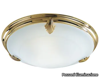 HERON 1752/PL - Gold plated ceiling light with glass _ Possoni Illuminazione