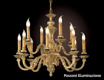 KAITLIN 777/8+4 - LED brass chandelier _ Possoni Illuminazione