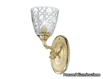 RAFFAELLO 1999/A1-C - Gold plated wall lamp with crystal _ Possoni Illuminazione