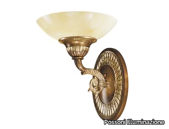 RAFFAELLO 1999/A1 - Rust gold leaf wall light with onyx glass _ Possoni Illuminazione