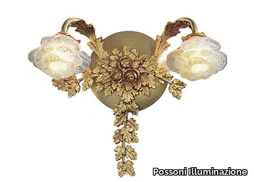 ROSE 701/A2 - French Gold wall light with glasses _ Possoni Illuminazione