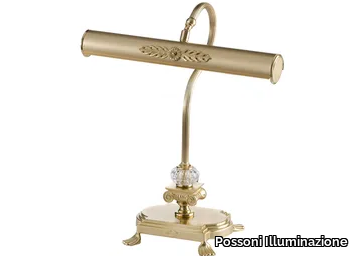 SABRINA 3010/L - Satin gold plated table lamp with crystal _ Possoni Illuminazione