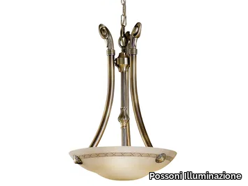 SASHA 2900/3 - Antique brass finish with alabaster _ Possoni Illuminazione