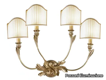 SOLANGE 337/A4-P - French Gold wall light with shades _ Possoni Illuminazione