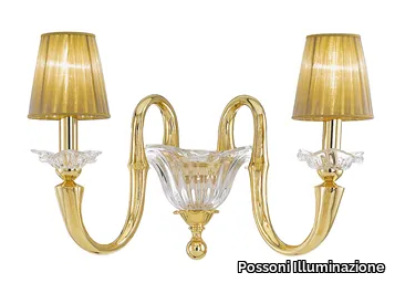 VALENTINA 269/AH2 - Gold plated wall light with crystal and organza shades _ Possoni Illuminazione