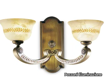 VERA 2268/A2 - Rust finish wall light with alabaster _ Possoni Illuminazione