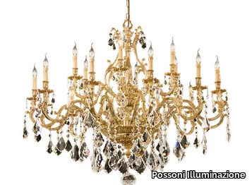 VERSAILLES 093/12+6-SH/P - French Gold chandelier with Schoeler crystals _ Possoni Illuminazione