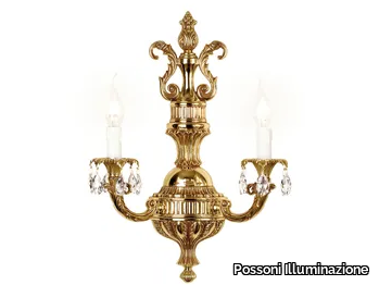 VICTORIA 1975/A2-SH - Anticque Brass wall light with Schoeler crystals _ Possoni Illuminazione