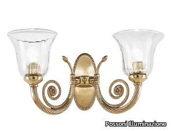 WILLIAM 918/A2 - French Gold wall light with clear crystal _ Possoni Illuminazione