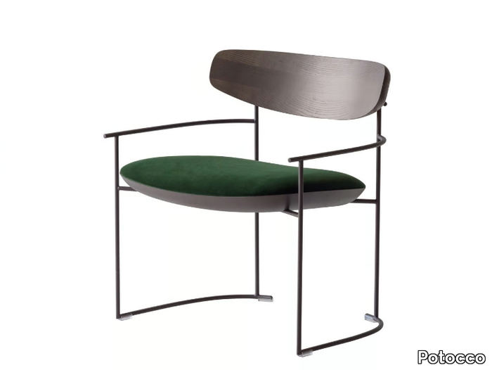 KEEL LIGHT 922/LMB - Armchair with metal frame and fabric seat _ Potocco